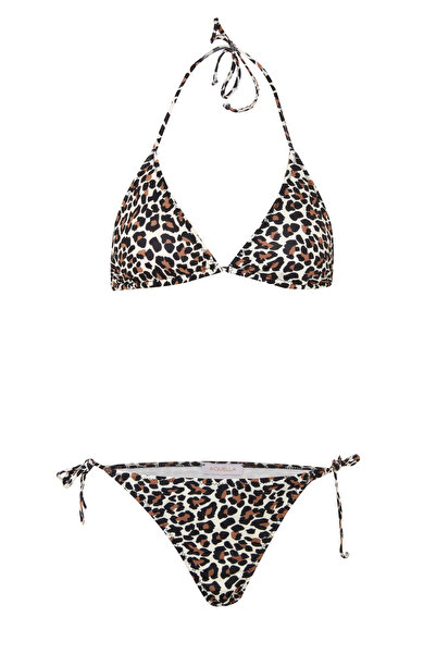 AQUELLA Leopard Pattern Triangle Bikini Set