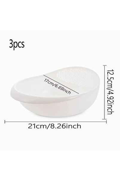 Choice1 3 قطع 1/3 قطع - مصفاة وعاء أرز سلة تصريف وعاء فاكهة سلة غسيل تصريف مع...