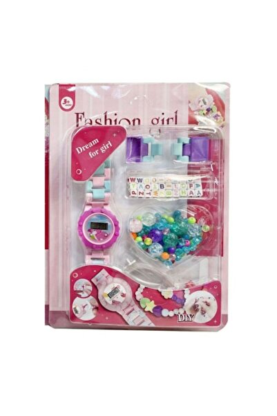 Toy Toy Toy Set creativ pentru fete: brățară și ceas cu mărgele colorate