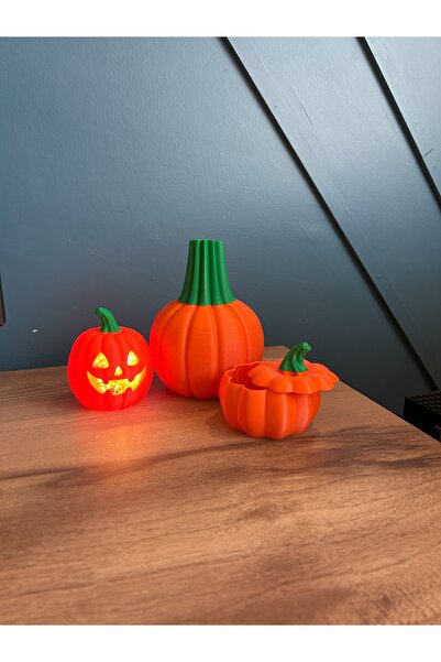 Atlas Lab Balkabağı Vazo – Halloween Konseptli Cadılar Bayramı Ürünü | 3D Baskı