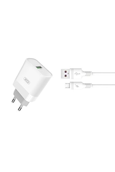 Xo L63 Network Charger, USB, Quick Charge 3.0, 15W, Micro-USB Cable 1m Included, White