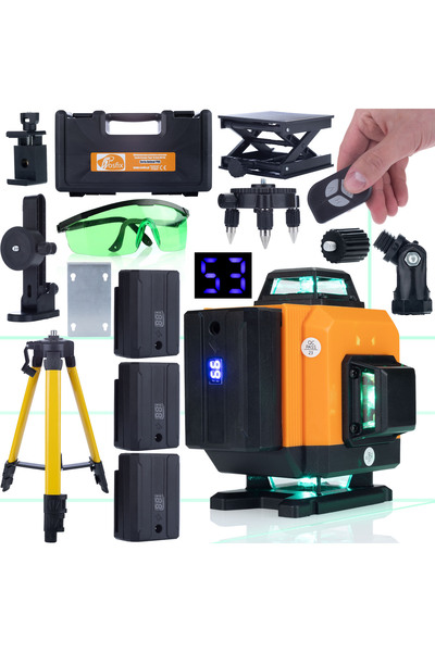 Rosfix Nivela Laser Orange Tiger ROT16L Set | 16 Linii 3D, 2x Acu, Trepied