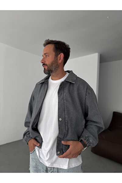 BYBASICMAN Антрацит Кот Бомбер Куртка STK-8023