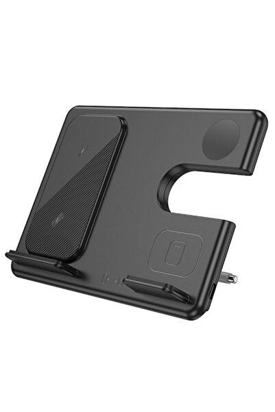 Hoco Stație de încărcare pentru telefoane, ceas Samsung, AirPods, 15W - - Negru