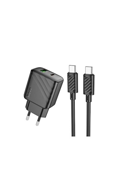 Hoco Încărcător CS23A + cablu USB-C, 1m, PD30W, 1xUSB-C, 1xUSB-A, FCP/AFC, negru
