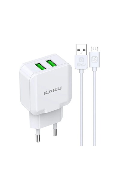 KAKUSİGA Incarcator Retea KSC-414 10W 2.4A 2xUSB-A cu cablu tip Lightning, Alb