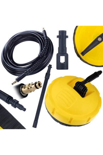 Rosfix Set Perie T-Racer + Furtun 10M Click | Compatibil cu Kärcher K2–K7