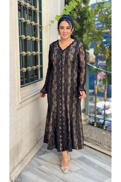 live forever Plus Size Long Lace Evening Dress V-Neck Dress