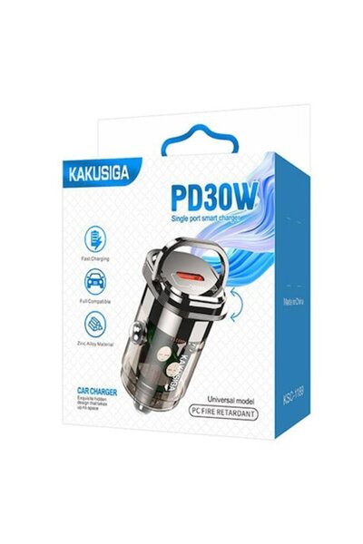 KAKU Încărcător auto (KSC-1189), PD30W, 1xUSB-C, Negru