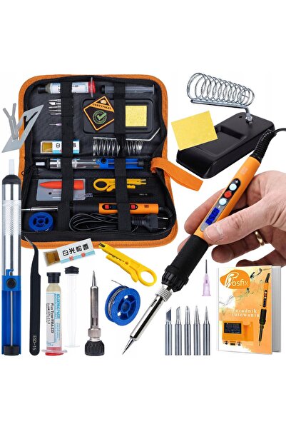 Rosfix SolderKit Pro Set 8 în 1 | Stație de Lipit 60W LCD + Accesorii
