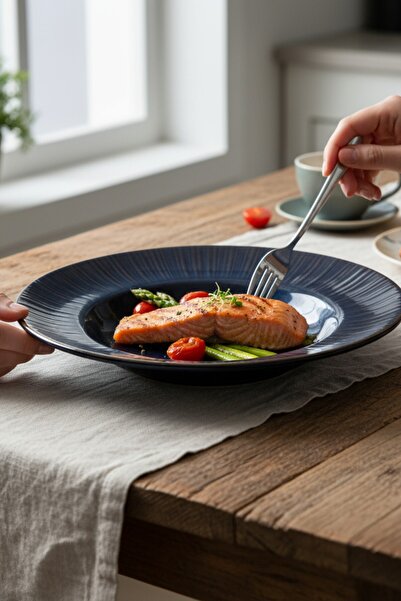 İREA PORSELEN Zenith Mystic 28cm Porcelain Pasta Plate and Salad Plate