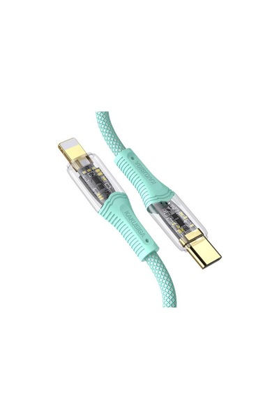 KAKU Data and Charging Cable (KSC-809), USB-C to Lightning, PD20W, QC3.0, Braided, LED Power, 1m, Gr