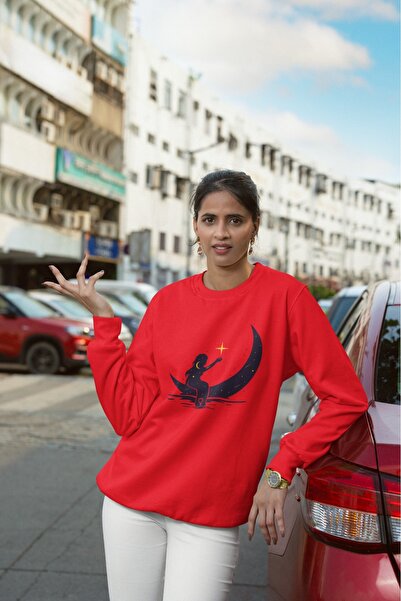 ArtYus Ay Kiz Colorful Printed Crew Neck Sweatshirt