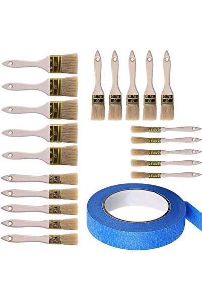 Rosfix Set Pensule Pictură 20 Buc + Bandă 40mm | Păr , Multidimensiune