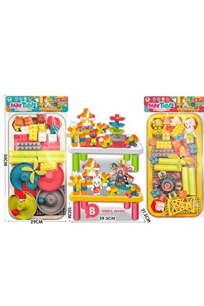 Toy Masuta cu set de constructie din plastic – set educativ si creativ pentru copii, multicolor