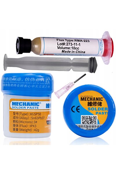 Rosfix Set Pastă de Lipit XGSP50 + Flux RMA-223 | 183°C, 42g, 10cc, No Clean