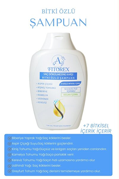 Fitorex 6'lı Saç Dökülmesine Karşı Doğal/Bitkisel Çözüm:Paraben, Sls, Sles, Tuz İçermeyen, Parfümsüz Şampuan