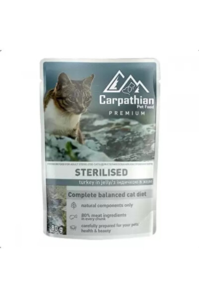 Carpathian Hrana Umeda Pentru Pisici, Premium Adult, Steril, Cu Curcan In Jel...