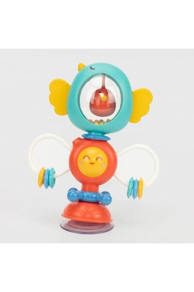 Toy Zornăitoare pentru bebeluși cu ventuză – Jucărie pentru copii, verde și roșu