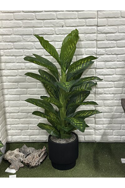 çiçek rengi dekor Yapay Tropik Difenbahya Ağacı (saksı ile)