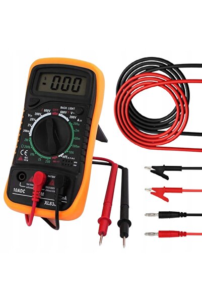 Rosfix Set Multimetru XL830L + Cabluri 100cm | 1000V 15A | LCD cu Iluminare