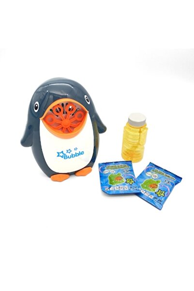 Toy Toy Toy Joc cu bule de săpun – mașină de bule cu baterii, 18 cm, pinguin gri
