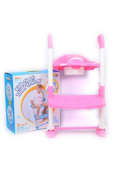 Toy Toy Toy Children's toilet seat with steps – Pink and white, 40x53x38 cm