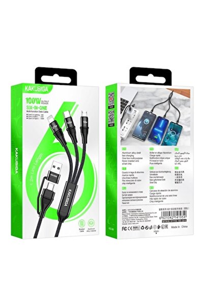 KAKU Cablu Date si Incarcare (KSC-989), USB-A / USB-C la Lightning / MicroUSB / USB-C, PD100W, QC3.0