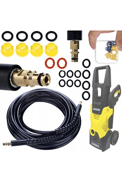 Rosfix Set Garnituri + Furtun 10M Click | Compatibil cu aparat de spălat Kärc...