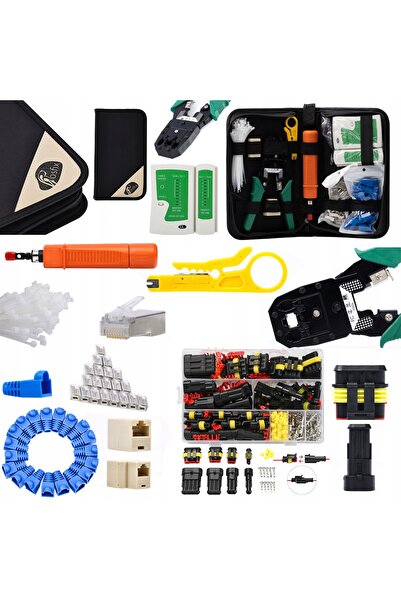Rosfix 9 In 1 Network Tool Set + 352 Waterproof Connectors | Tester, Crimper,...
