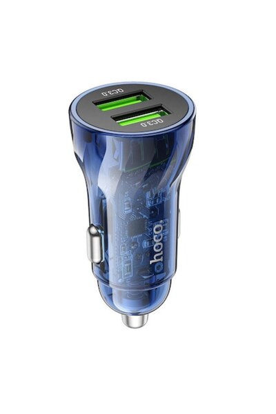 Hoco Car Charger Z47, 2xUSB-A PD 20W Fast Charge, Blue