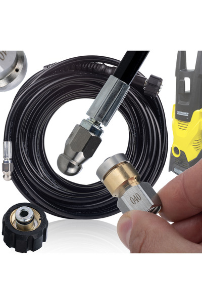 Rosfix Furtun Canalizare 20M M22 + 2 Duze | Compatibil cu Kärcher K2–K7