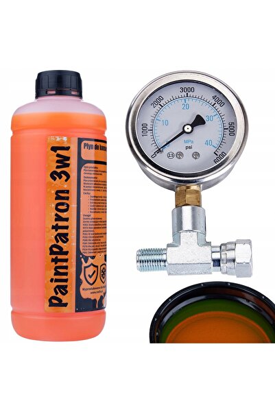 Rosfix Set Manometru 1/4" + Lichid Întreținere 1L | Pentru Agregat de Vopsit