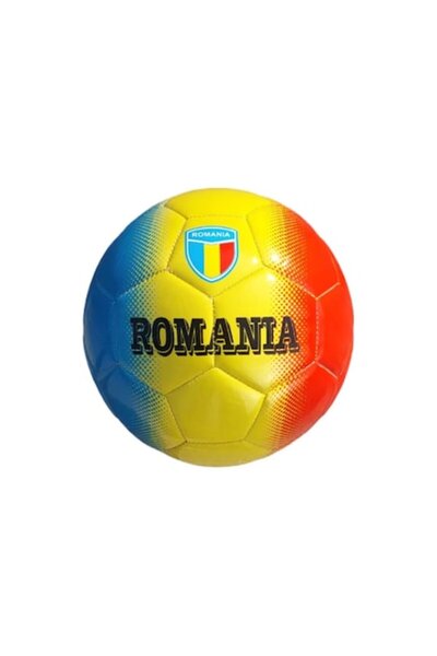 Toy Minge de fotbal tricolor, Romania, marimea 5, galben/rosu/albastru