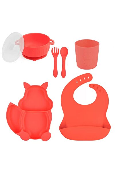 Denn Store Silicone feeding set for babies – 6 pieces, BPA free silicone, 6+ months diversification