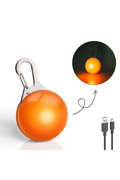 zioda smart essentials Pandantiv LED pentru zgardă de câine, zioda smart essentials, miniUSB reîncărcabil, 3 moduri de iluminare, portocaliu