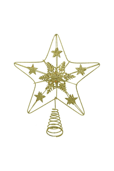 Toolsy Cordon decorativ pentru brad, Auriu, În formă de stea, Design stea, Pl...