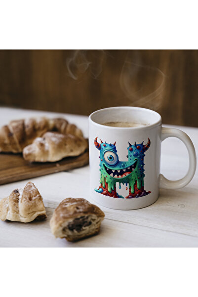 Kupa كوب بحرف H، هدية كوب بحروف الوحوش اللطيفة مصنوع من البورسلين