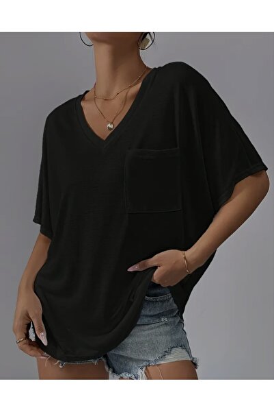 ARDSU Women's Plus Size V-Neck Pocket Sweatshirt