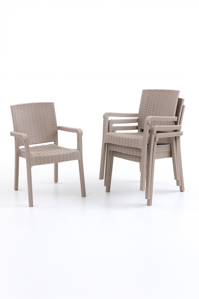 Evdemo King 4'lü Rattan Sandalye Cappuccino