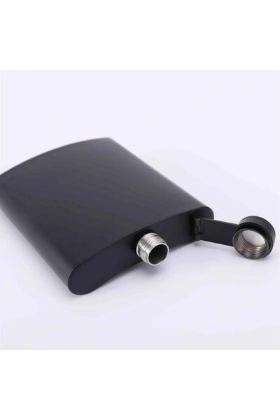 dalimag Pocket flask made of stainless steel with 180 ml capacity, black,