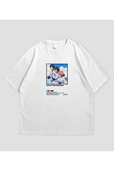 SVART WEAR Ace of Diamond - Tricou oversize unisex anime