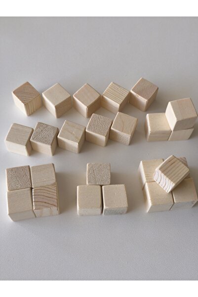 2x2x2 cm ahşap oyun küpleri 20 li