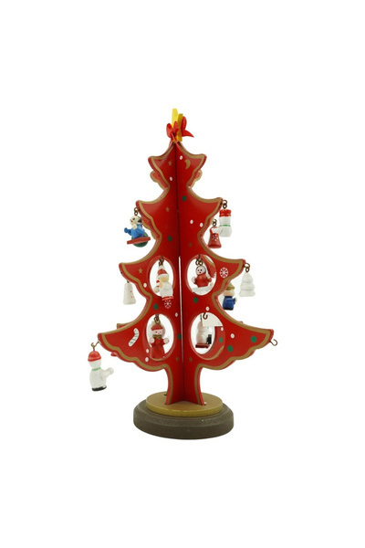 Toolsy Decorațiune de Crăciun, Brad, Roșu, 8 cavități cu ornamente, 18,5 cm x...