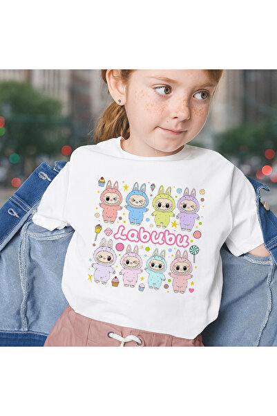 OEM Tricou unisex alb cu imprimeu Labubu, 100% bumbac, alb, 575