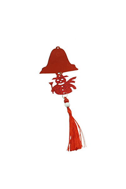 Toolsy Ornament de Crăciun, Clopoțel, Om de zăpadă, Roșu, Lucios, 10*28CM, Ac...