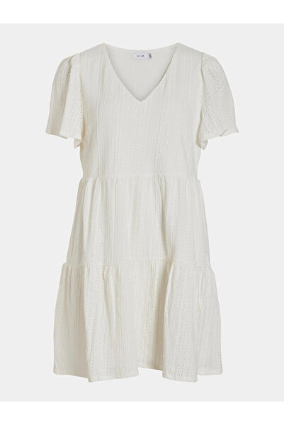 VILA Γυναικείο Καλοκαιρινό Φόρεμα 14095564 Εκρού