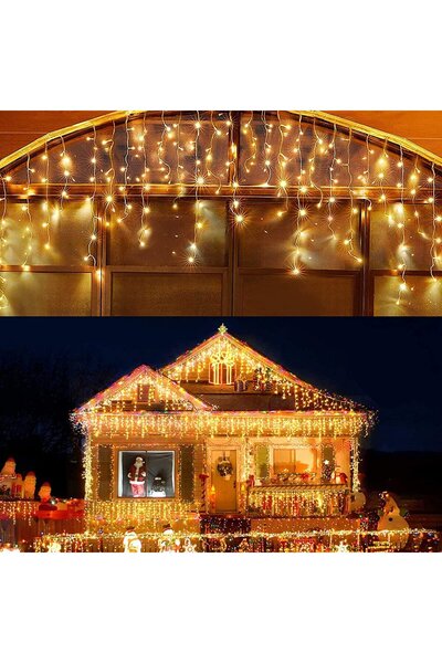 BellFyd 8 Metri Turturi - Franjuri ALB CALD, Pentru Exterior si Interior, Int...