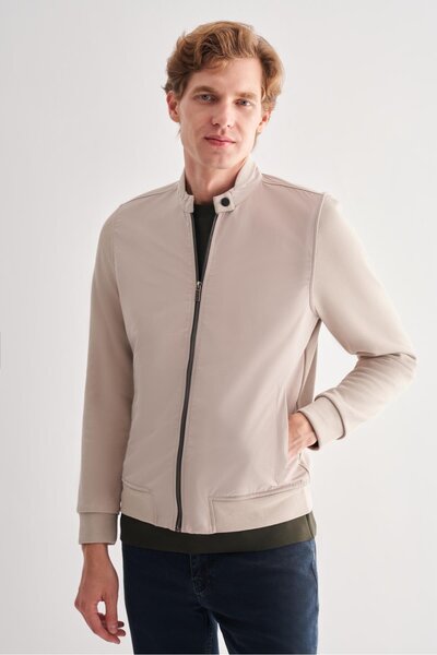 İmza Μπεζ παλτό με όρθιο γιακά Cls Slim Fit 1007255127