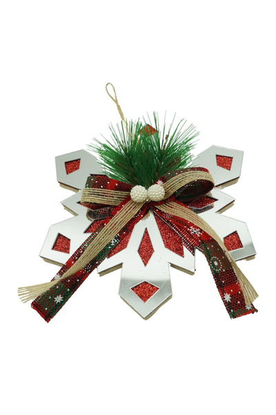 Toolsy Ornament de Crăciun, Fulg de zăpadă, Argintiu, Strălucitor, 14*15CM, A...